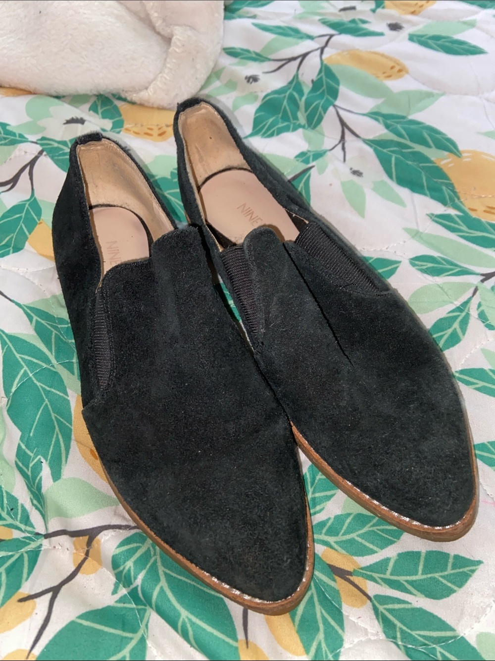 QUINKO BLACK SUEDE LOAFERS Nine West Genuine Leather
